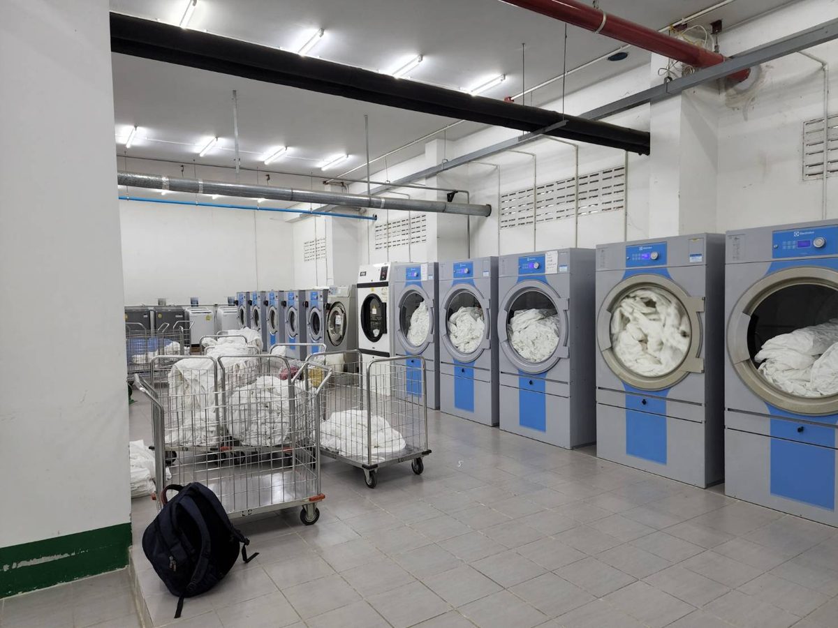 Commercial laundry with tumble dryers installed by K.A. Supply Service