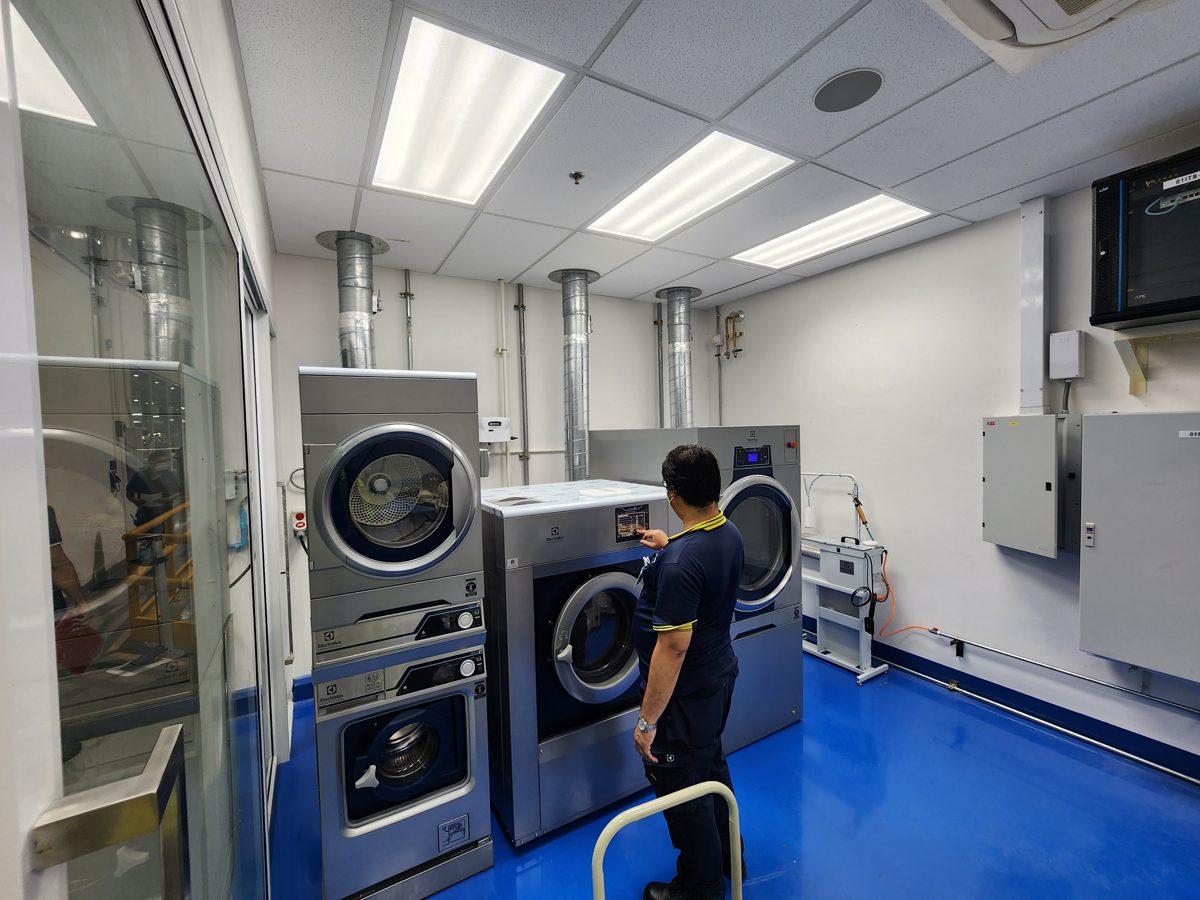 K.A. technician commissioning new equipment on site
